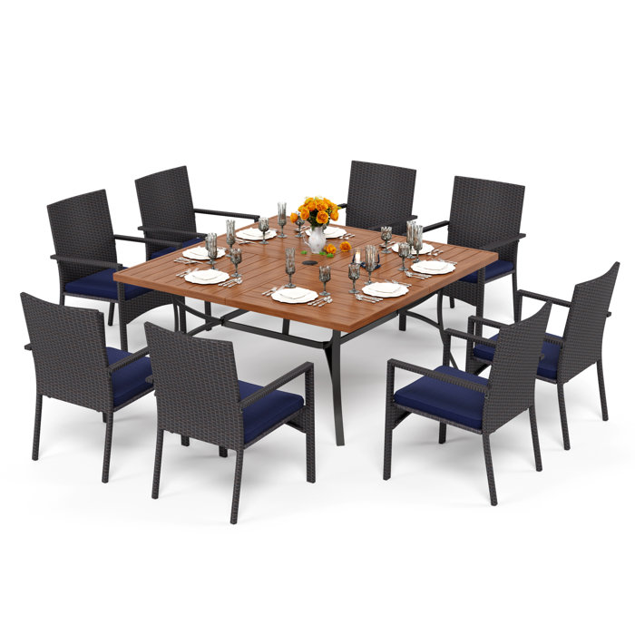 Lark Manor Ballarat 8 Person Square Outdoor Dining Set with Cushions & Reviews Wayfair